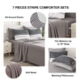 thumbnail image 5 of Flymme Grey and White Comforter Set King Size Bed in a Bag 7 Piece Striped Bedding Set All Season Boho Comforter Set with Sheets for Teen Man Women, 5 of 7