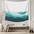 thumbnail image 5 of Teal Ombre Tapestry for Bedroom Wall Hanging Tapestry, Summer Minimalist Ocean Waves Ceiling Backdrop Tapestries Poster Blanket Wall Decor for Teens Room Living Room Dorm 39" x 59", 5 of 8