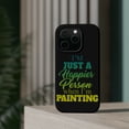 thumbnail image 4 of DistinctInk Tough Case for Apple iPhone 15 PRO (6.1" Screen), Compatible with MagSafe Charging - I'm a Happier Person When I'm Painting, 4 of 6