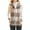 Khaki, variant on CoCopeaunts Women Warm Outwear Vest Lightweight Fashion Plaid Stand Collar Zipper Up Sleeveless Vest with Pocket