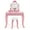Pink, variant on Kepooman Vanity Table Set with Mirror for Girls, Bedroom Dressing Table with Vanity Stool, Red Makeup Vanity Desk