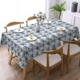 thumbnail image 5 of Rectangle Tablecloth with Wave Lace 60x84 Inch, Farmhouse Blue Gray Rustic Rectangular Table Cloths Durable Table Covers Fabric Table Cloth for Dining Table, Buffet Parties and Camping, 5 of 8