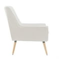 thumbnail image 4 of Linon Trelis Upholstered Tufted Accent Chair Natural Wood Legs in Cream Sherpa, 4 of 16
