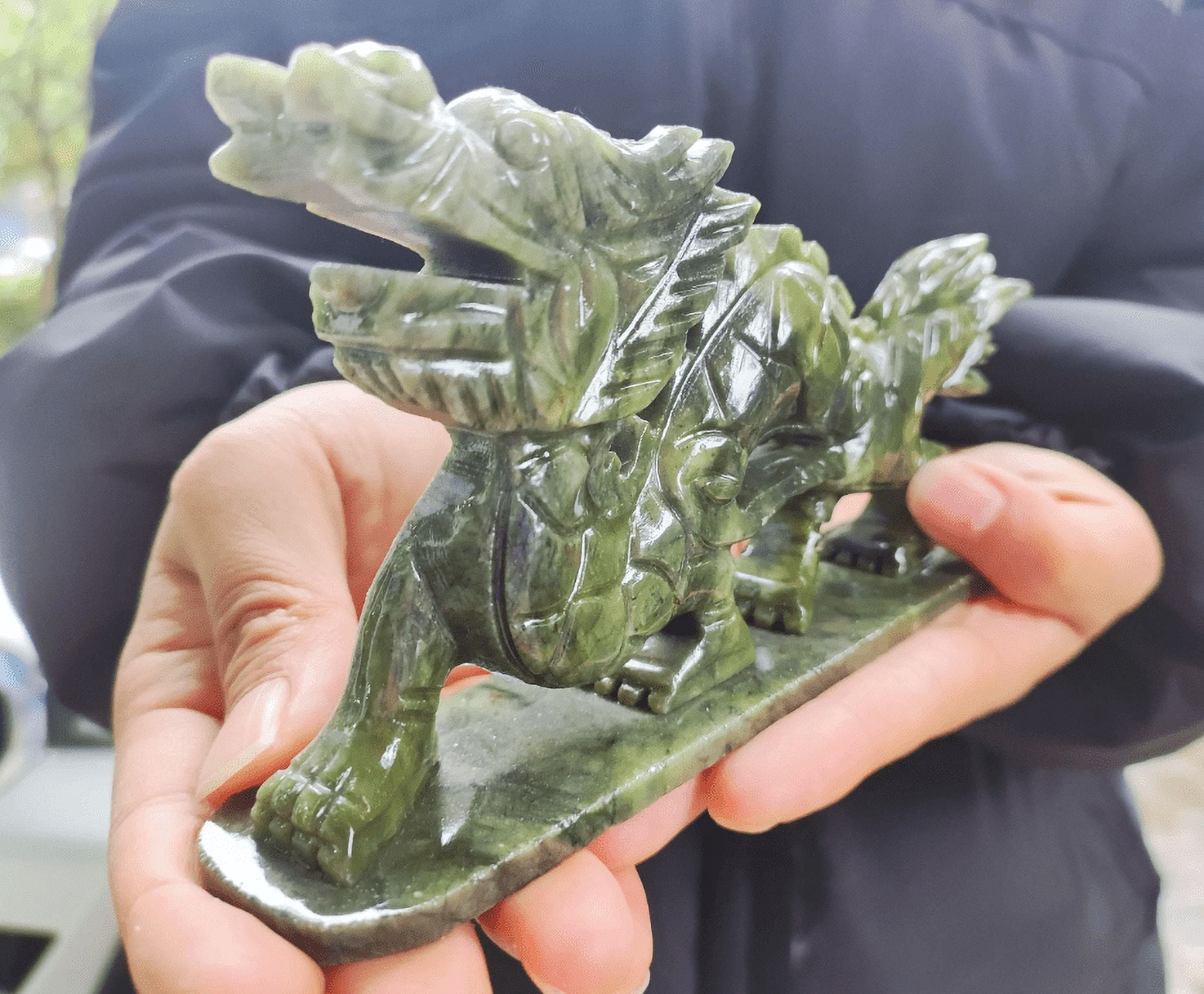 Funny crystal pendant healing MINI  green jade dragon carving carved, Crystal , Handmade Raw Stone  jade dragon Gem Chakra Quartz Crystal
