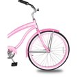 thumbnail image 7 of WonderWheels Beach Cruiser Shimano Tx-35 7 Speed Bicycle, Bike, V-Brake Stainless Steel Spokes One Piece Crank Alloy Purple Rims 36 H With Fender - Pink, 7 of 7