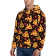 thumbnail image 3 of Uemuo Cartoon Pizza Pattern Men's Hoodie - Casual Pullover Hoodie with Kangaroo Pocket, Stylish Hooded Sweatshirt for Everyday Wear-Small, 3 of 7