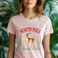 thumbnail image 5 of North Pole Social Club T-Shirt | Reindeer Holiday Graphic Tee, Navy, Size S, 5 of 6
