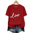 thumbnail image 5 of felwors Valentines Shirts for Women: Cute Love Heart Shirt Valentine T Shirt Red Short Sleeve Casual Hearts Tops(Red, M), 5 of 6