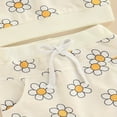 thumbnail image 4 of Zehjuhan Toddler Baby Girl Long Sleeve Floral Print Pullover Sweatshirt Top and Pants Fall Winter Outfit Set Apricot，3-6M, 4 of 6