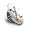 thumbnail image 2 of Letter X Floral Monogram Initial Metal 0.75" Lapel Hat Pin Tie Tack Pinback, 2 of 5
