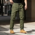 thumbnail image 3 of Yungyresw Straight Leg Cargo Pants Men Lightweight Relaxed Fit Work Pants With Pockets Cuffed Hem Stretch Workout Hiking Trousers L, 3 of 9