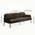 thumbnail image 2 of Modern Brown Polyester Fabric 3 Seater Sofa 220×80×75cm, Comfy for Small Spaces, 2 of 6