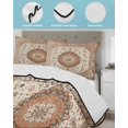 thumbnail image 4 of Burnt Orange Boho Twin Size Down Alternative Comforter, Lightweight Comforter Quilt Bedding Set with Pillow Shams Vintage Ethnic Geometric Southwestern All Seasons Bed Comforter Duvet Insert 68"x86", 4 of 7