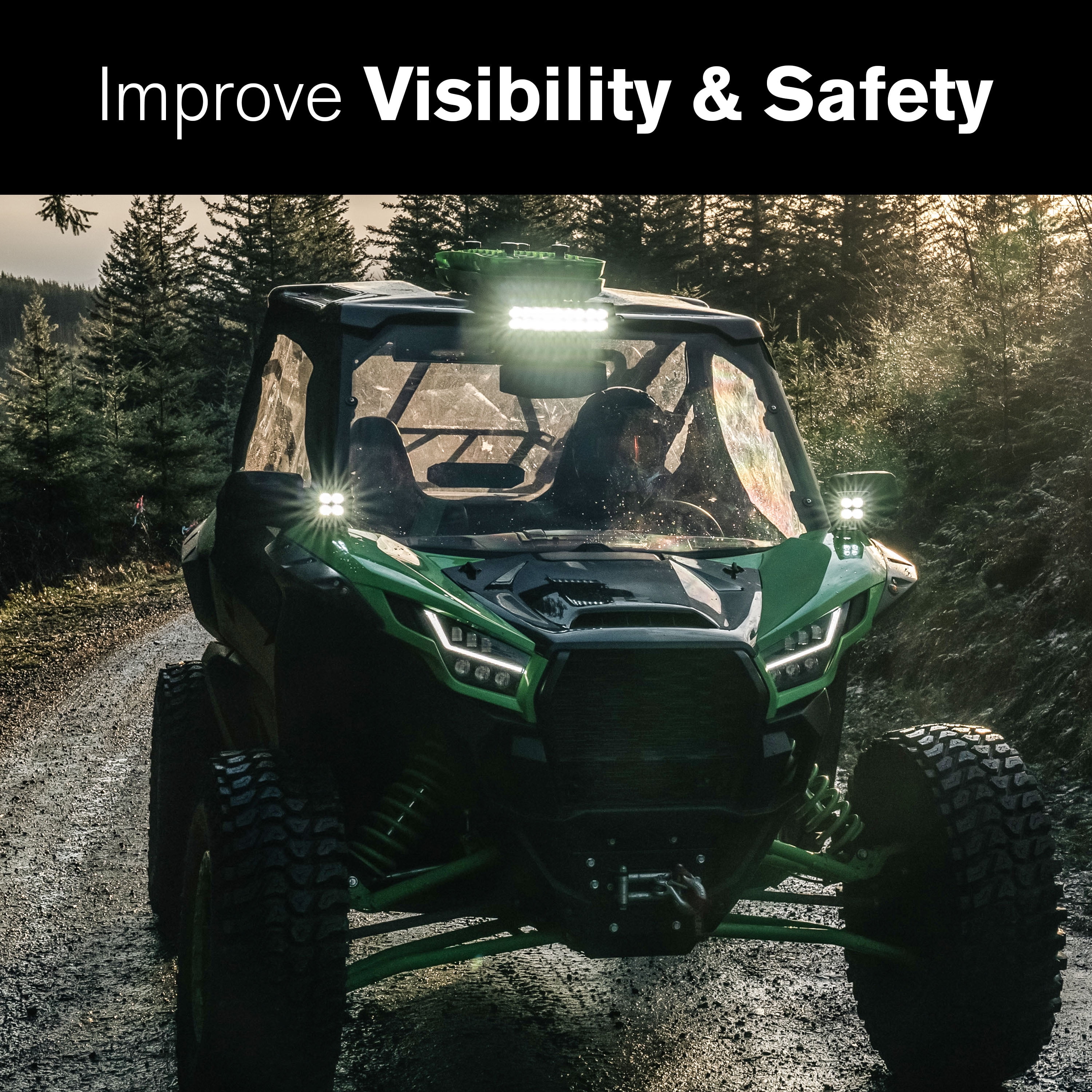YADA Elevate off-road UTV Automotive Lighting Combo Kit, Black