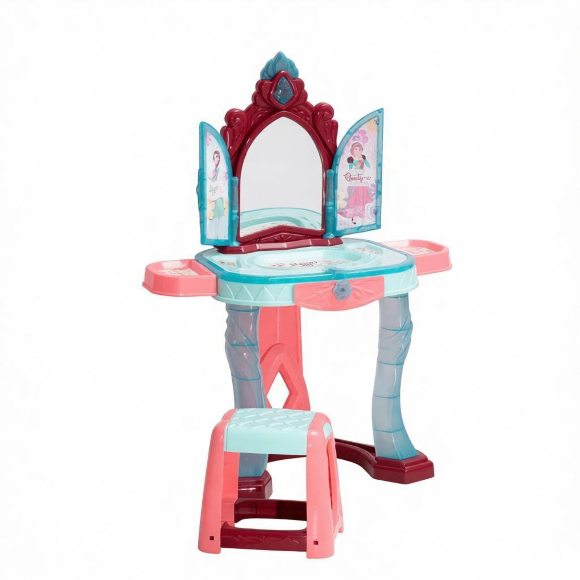 31-Piece Kids Dressing Table with Princess Mirror Lights for Ages 3-6