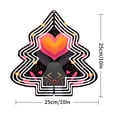 thumbnail image 7 of Vibrant Metal Hanging Christmas Tree Wind Spinner - Whimsical Design with Heart Patterns & Concentric Circles for Garden Decor, 7 of 7