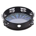 thumbnail image 3 of Radiante De Madera De 8 / 10, Tambor De Mano Con Campana De Mano Con Jingles De Doble Fila, Cabeza De Tambor Reflectante, Instrumento De Percusión De Juguete Eigraketly OD008393-00, 3 of 7