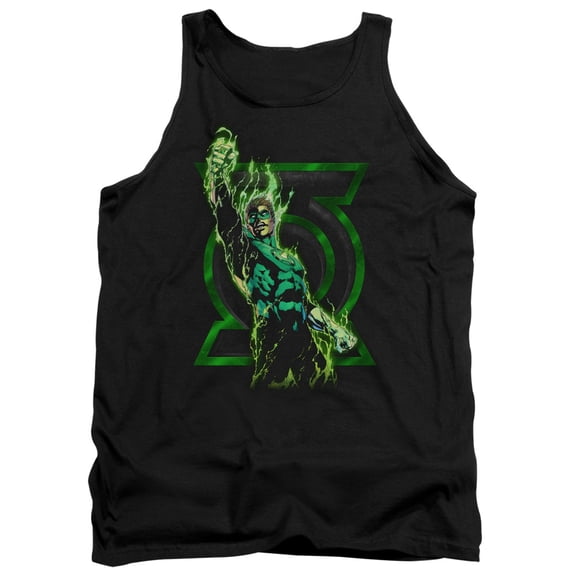 Green Lantern Fully Charged Adult Tank Top Black