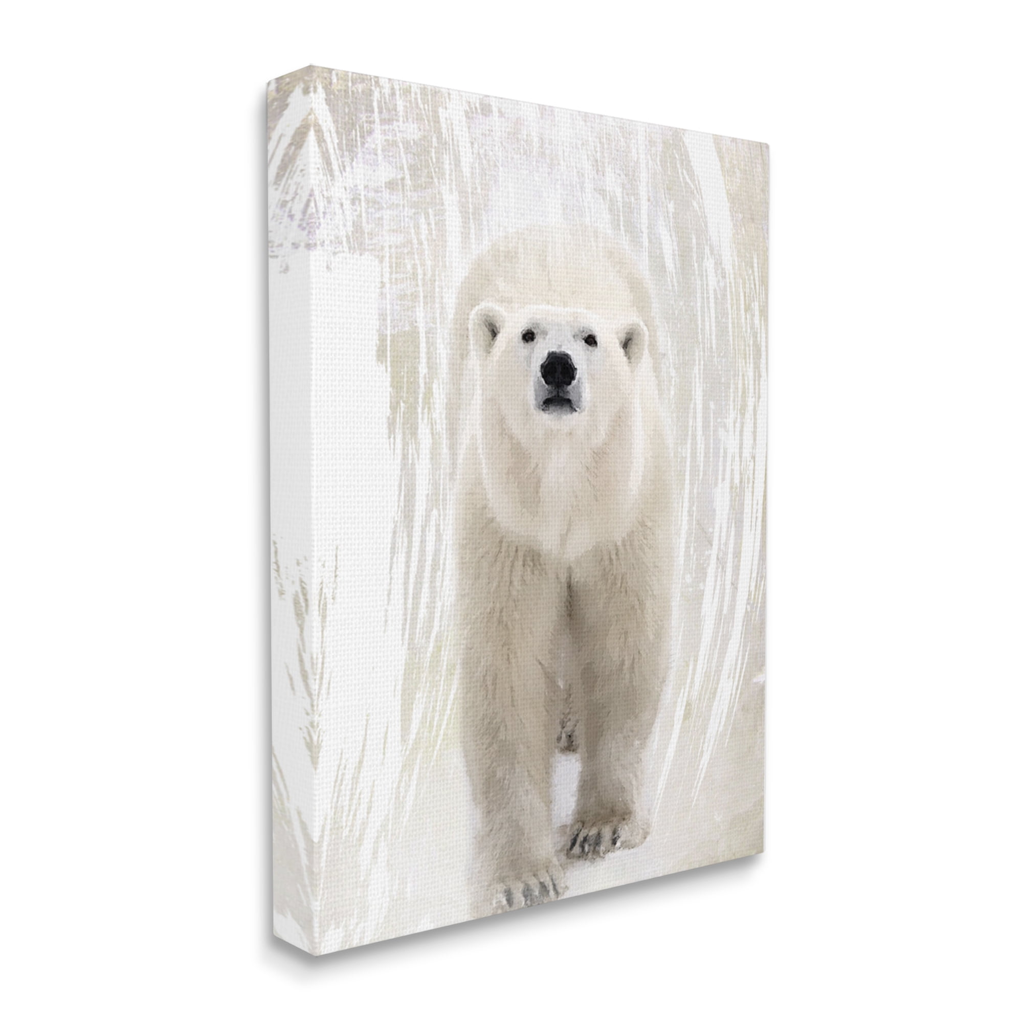 Stupell Industries Modern Polar Bear Portrait Animals & Insects Painting Gallery Wrapped Canvas Print Wall Art, 24 x 30
