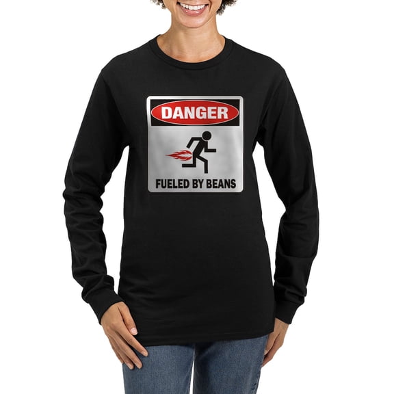 CafePress - Beans Women's Long Sleeve Dark T Shirt - Women's Long Sleeve Graphic Tee Casual Fit