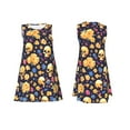 thumbnail image 7 of Naloa Skull gold flower Print Women's Summer Spring Casual Beach Sundress,Vacation Sleeveless Tank Crewneck Loose Dresses, 7 of 7