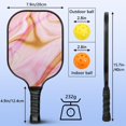 thumbnail image 4 of Pickleball Paddles Set Of 2, Fiberglass Surface, Liquid & Marble Print, 4 Balls & Bag, 4 of 5