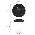 thumbnail image 5 of Modway Lippa 20" Round Artificial Marble Side Table in White Black, 5 of 7