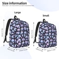 thumbnail image 3 of Naloa Canvas Backpack for Men Women Blue Skull Flower Print Rucksack Casual Travel Daypack Large and Small Durable College Tote Satchel Bookbag for Teens, 3 of 4