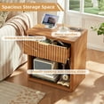 thumbnail image 6 of Nightstand Set of 2 with Charging Station, Farmhouse Bedside Tables Night Stands with Drawer, Boho Side Tables for Bedroom, Living Room, Brown, 6 of 9