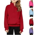 thumbnail image 5 of SGMVNU Girls Half Zip Sweatshirt 5-6 Years Quarter Zip Pullover Sweatshirts Fall Clothes for Teen Girls Thumb Hole Fashion Tops Light Blue, 5 of 5