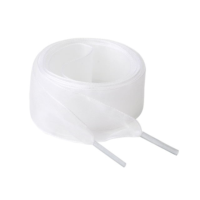 Cordones Planos de zapatos Allegra K 2 pares 2.5 Cm Ancho 70 Cm Blanco