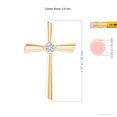 thumbnail image 3 of ANGARA Natural Solitaire Diamond Cross Pendant in 14K Yellow Gold for Women (Size-3.8mm| Color-H| Clarity-SI2) | April Birthstone, Anniversary, Jewelry Gift for Women | Natural Diamond Necklace, 3 of 9