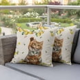 thumbnail image 3 of Summer Outdoor Pillow Covers Pack of 2 Three Cute Cats with Lemons Fruit Leaves Linen Texture Waterproof Throw Pillow Covers Decorative Cushion Cases for Patio Garden Tent Balcony Couch 16x16 inch, 3 of 9