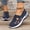 Dark Blue, variant on Women's Summer Slip Ons, Embroidery Low Cut Breathable Mesh Summer Big Size Comfortable Casual Shoes Dark Blue 8.5