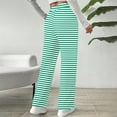 thumbnail image 4 of Maean Women's Striped Pants Fleece Fuzzy Lined Straight Leg Loose Trousers Casual High Waist Sweatpants, 4 of 7