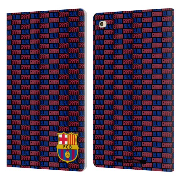 Head Case Designs Officially Licensed FC Barcelona Culé Blau Grana Leather Book Wallet Case Cover Compatible with Apple iPad mini 4