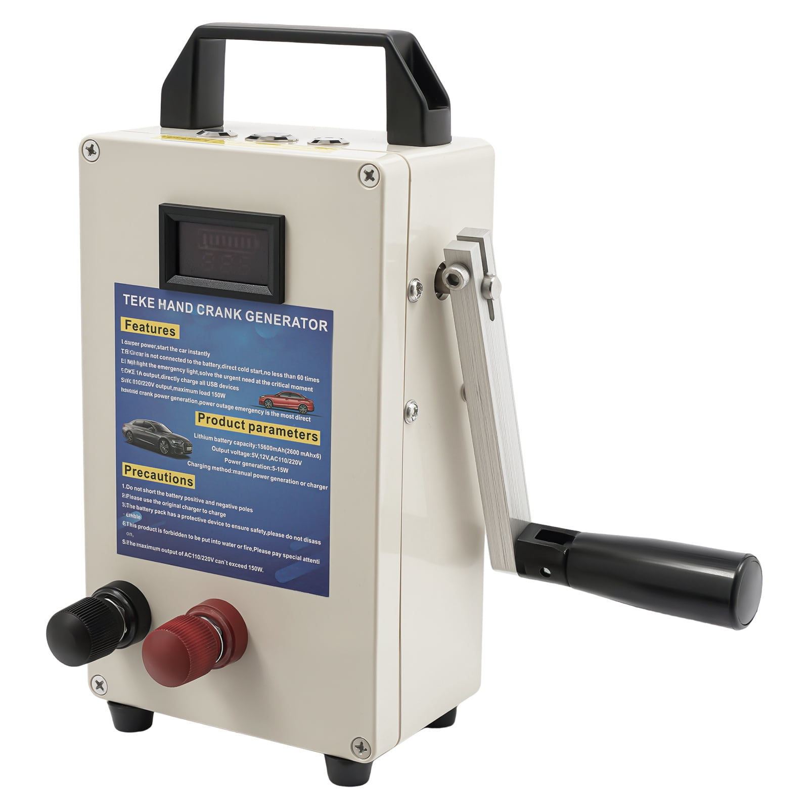 Portable Hand Crank Generator Emergency Power Supply Charger Outdoor Camping