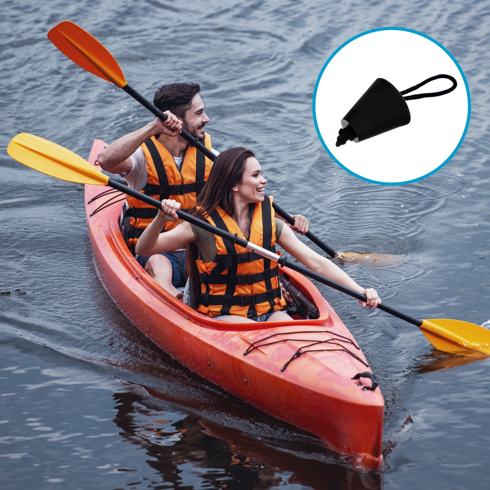 Uxcell Universal Kayak Scupper Plug Kit, 8 Pack Silicone Scupper Plugs Fit for 0.79" to 1.5" Scupper Holes, Black