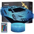 thumbnail image 1 of 5.9 x 8 x 3.5 inches Lámpara De Mesa De Coche De Carreras,Ilusión 3D,Luz Nocturna De Regalo De Coche De Carreras,16 Cambios De Color con Control Remoto De Base Táctil,luz De Coche, 1 of 4