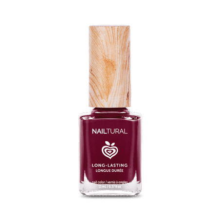 Nailtural Natural Vegan Nail Polish Color, Optimistic Orchid, Dark Red