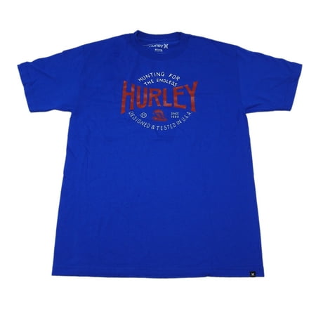 Hurley Oneill - Hurley Mens Size Large Short Sleeve Crew Neck Graphic Design Hunting T-Shirt, Royal Blue