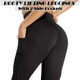 thumbnail image 2 of Ruched Booty Leggings for Women with Pockets Scrunch Butt Lifting Yoga Pants High Waist Sport Gym Tights, 2 of 5