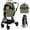 green, variant on Vrhot Foldable 3-in-1 Pet Stroller up to 33 lbs, 4-Wheel for Small Dogs & Cats with Removable Carrier, Height-Adjustable Handle, Black