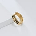 thumbnail image 5 of PAMTIER Unisex Stainless Steel Punk Hip Hop 8mm Prayer Church Sideways Cross Signet Amulet Crucifix Ring Gold Size 13, 5 of 5
