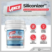 Lanco Siliconizer Acrylic Elastomeric White Reflective Roof Sealer, 5 gallon
