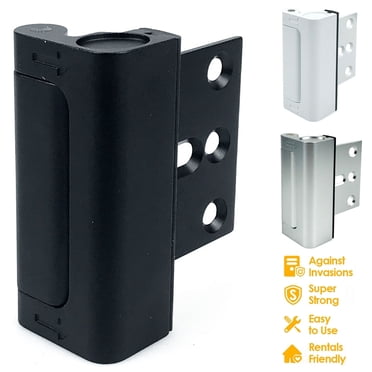 Uxcell 4-Pack Door Reinforcement Lock - 3 Inch Security Stop, Withstands 800lbs, For Inward Swinging Doors (Silver)