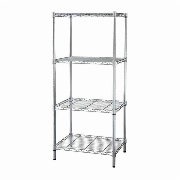 Wire Shelving Unit, 24"D x 48"W x 74"H, 4 Shelves, Chrome