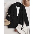 thumbnail image 6 of Women'S Long Sleeve Open Front Cardigan Chunky Knit Draped Sweaters Outwear Black L, 6 of 9