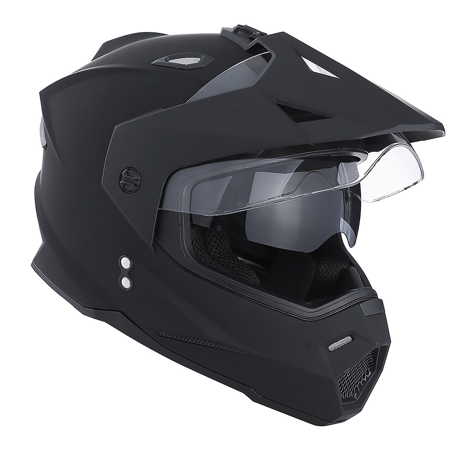 1Storm Adult Motorcycle Motocross Dual Sport Off Road Full Face Dual Visor Helmet F802CLS Matt Black