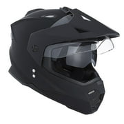 1Storm Adult Motorcycle Motocross Dual Sport Off Road Full Face Dual Visor Helmet F802CLS Matt Black